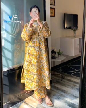 Premium Quality Digital Print Readymade Three Piece