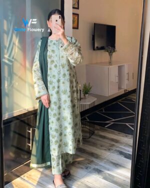 Premium Quality Digital Print Readymade Three Piece