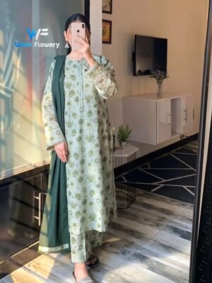 Premium Quality Digital Print Readymade Three Piece