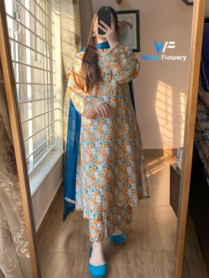 Premium Quality Digital Print Readymade Three Piece