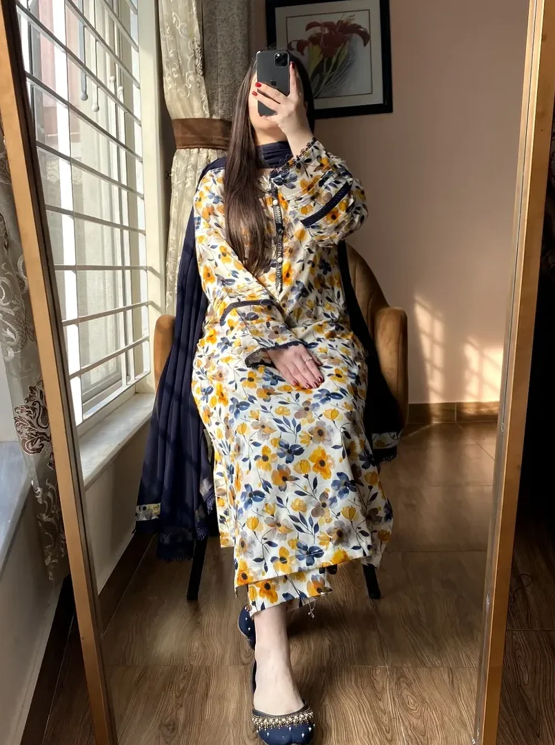 Premium Quality Digital Print Readymade Three Piece