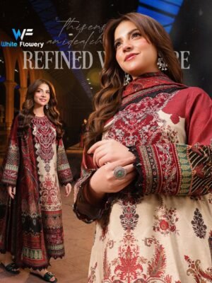 Premium Quality Dubai Silk Digital Print Three Piece