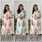Skin Print Cotton Two Piece Set Ready Made Kurti and Salwar