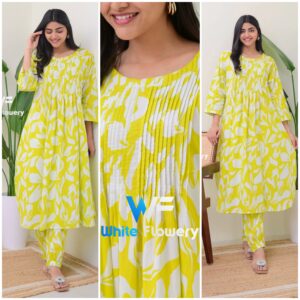 Skin Print Cotton Two Piece Set Ready Made Kurti and Salwar