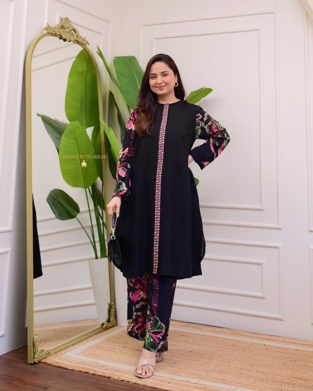 Skin Print Cotton Two Piece Set Ready Made Kurti and Salwar - Image 6