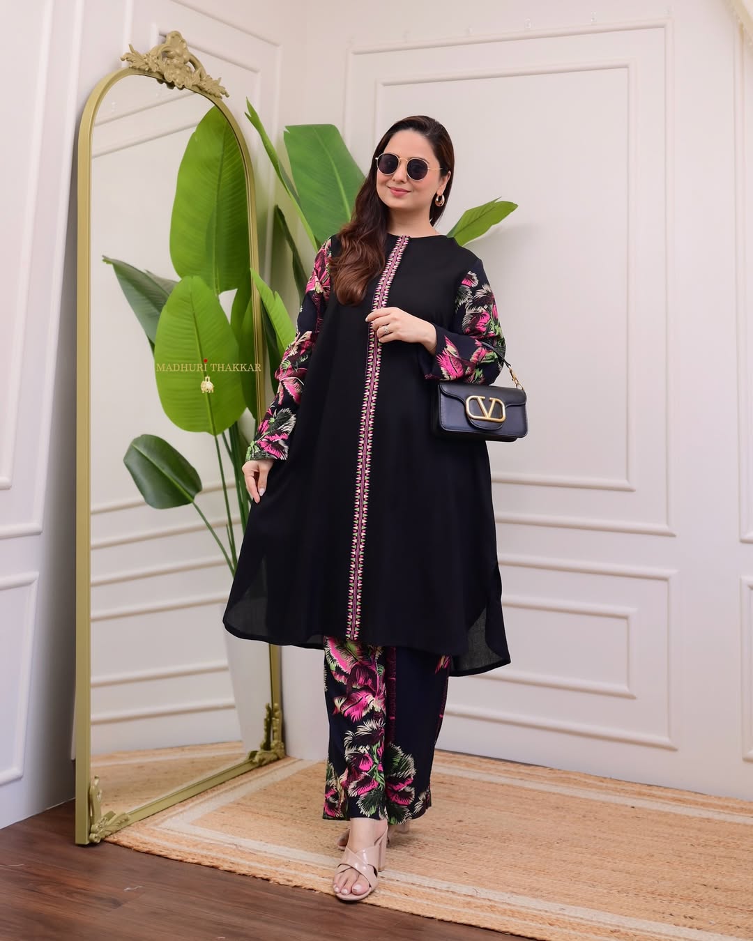 Skin Print Cotton Two Piece Set Ready Made Kurti and Salwar - Image 7