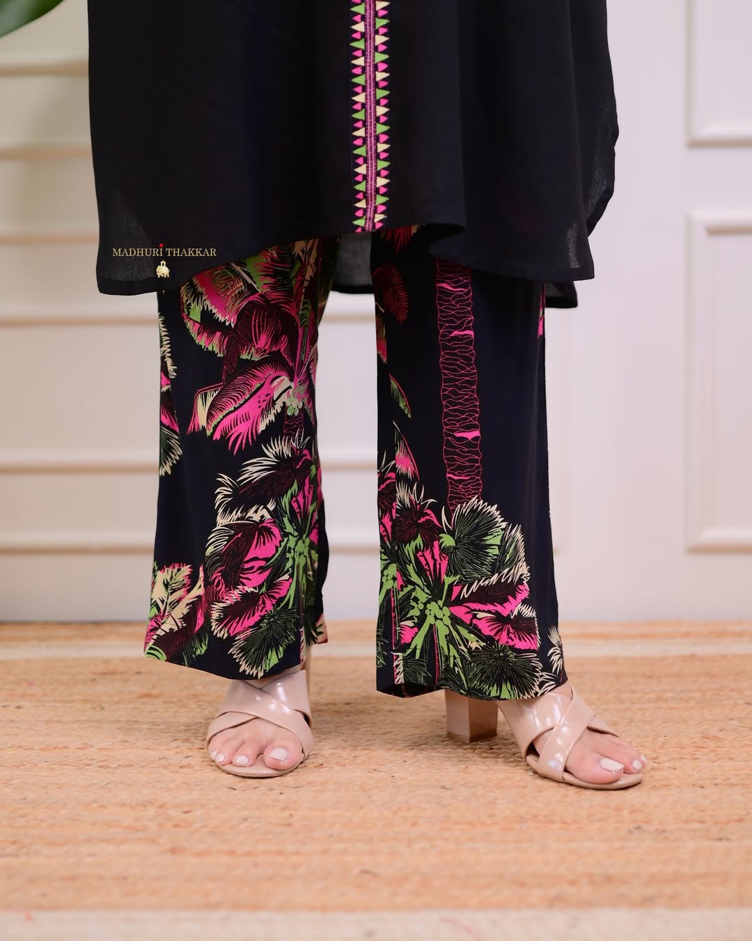 Skin Print Cotton Two Piece Set Ready Made Kurti and Salwar - Image 4