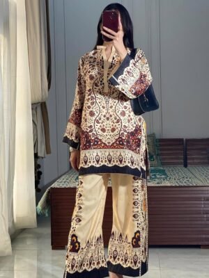 Premium Quality Synthetic Silk Digital Printed Tow Piece