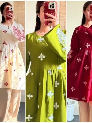 Premium Cotton Embroidery Two Piece