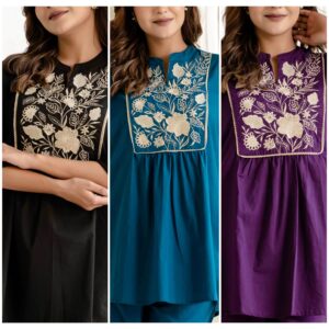 Premium Cotton Embroidery Two Piece