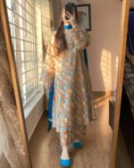 Premium Quality Cotton Skin Print Stitched Three Piece