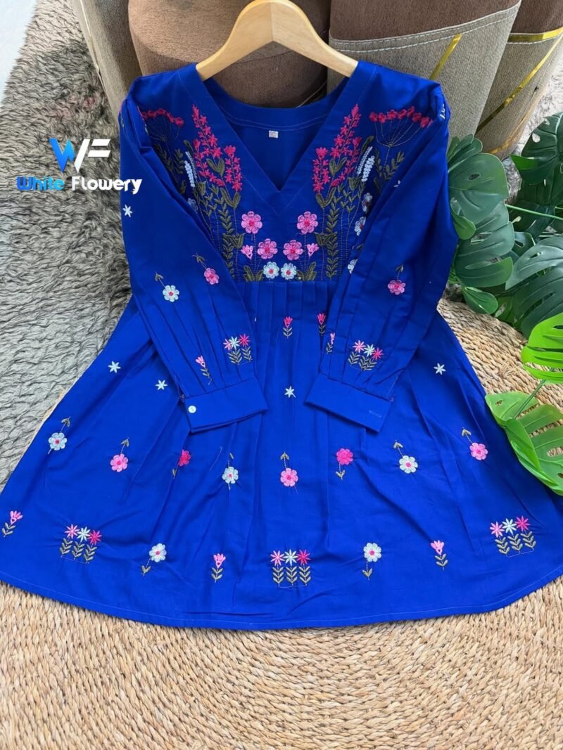 Premium Cotton Embroidery One Piece – whiteflowerybd