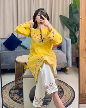 Premium Cotton Embroidery Two Piece