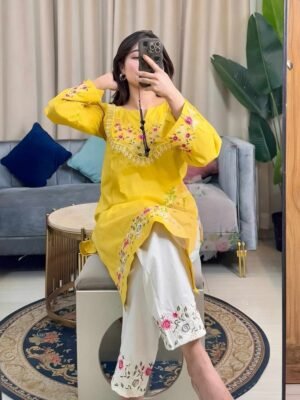 Premium Cotton Embroidery Two Piece