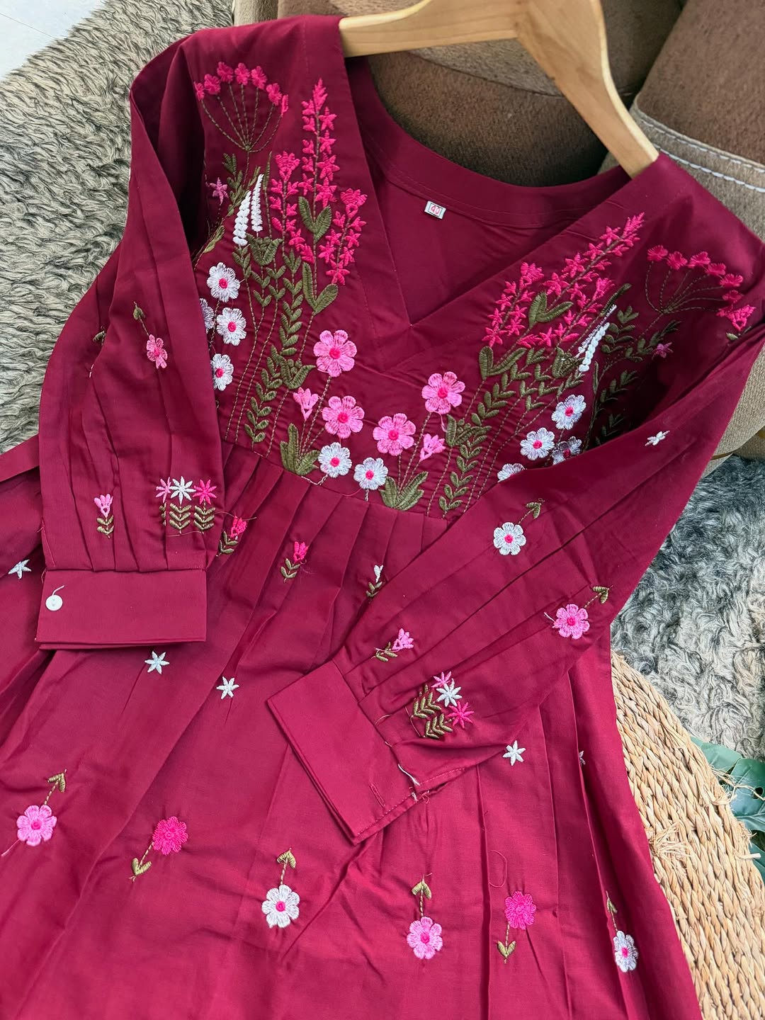 Premium Cotton Embroidery One Piece - Image 5
