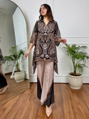 Premium Dubai Silk Digital Print Two Piece