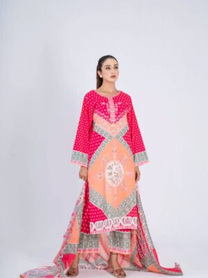 Premium Quality Cotton Silk Digital Print Three Piece