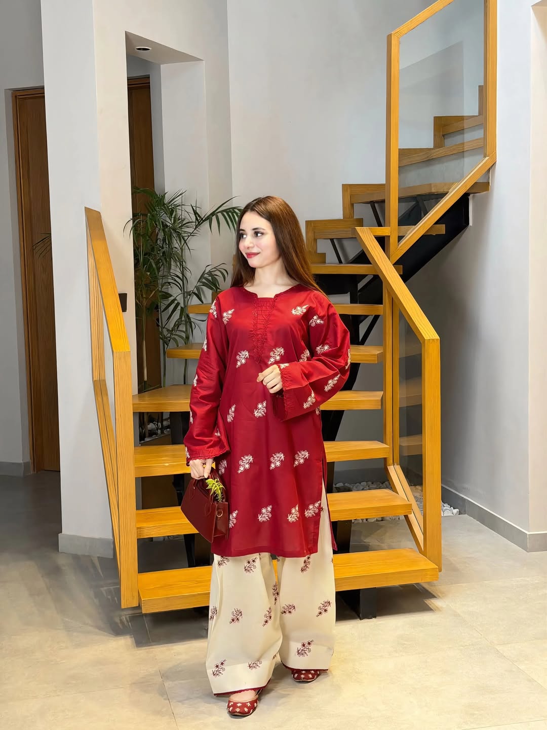 Premium Cotton Embroidery Two Piece