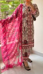 Digital Print Lace Work Ready-Made Three Piece