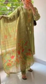 Digital Print Lace Work Ready-Made Three Piece
