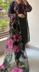 Digital Print Lace Work Ready-Made Three Piece