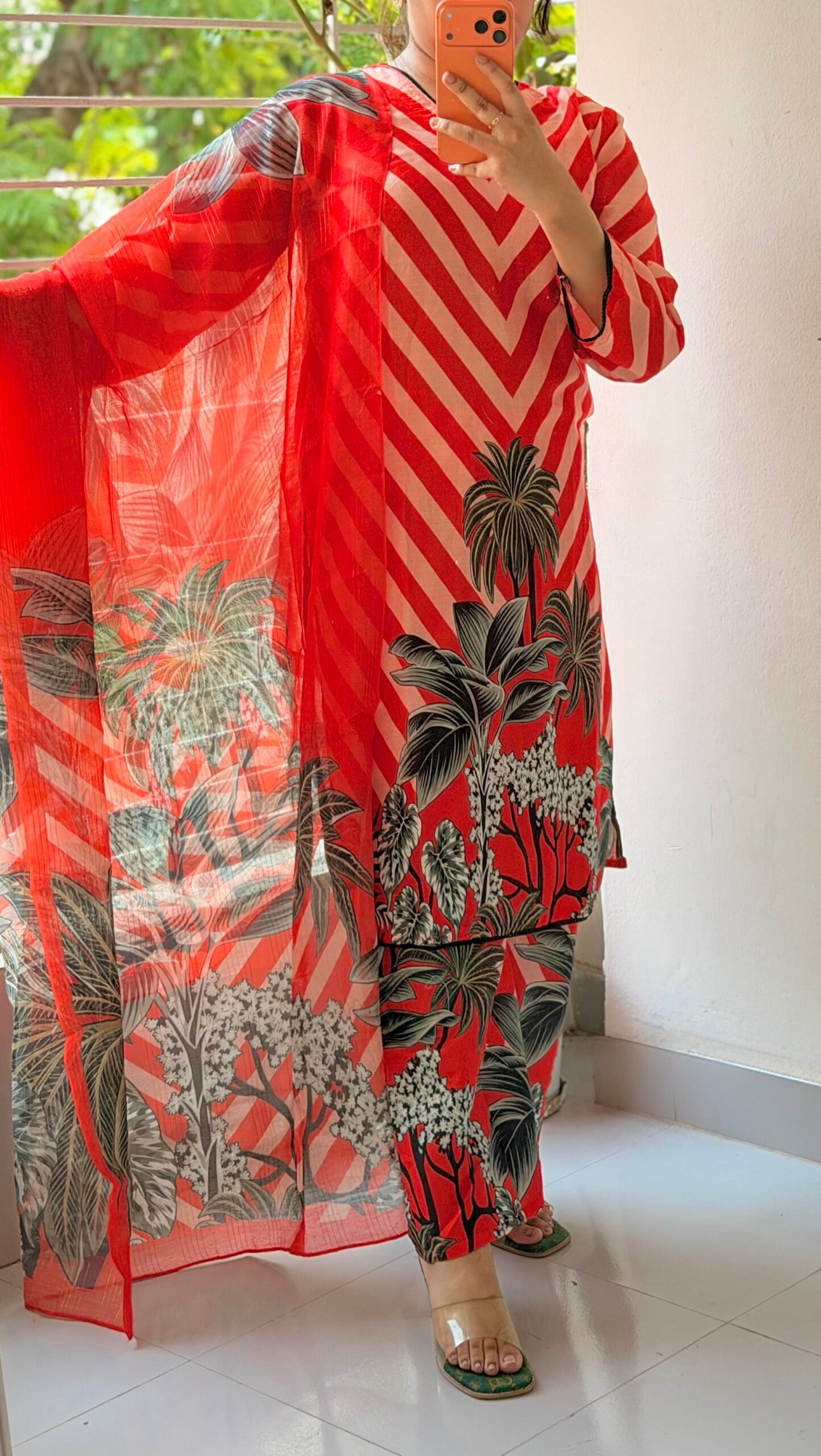 Digital Print Lace Work Ready-Made Three Piece - Image 8