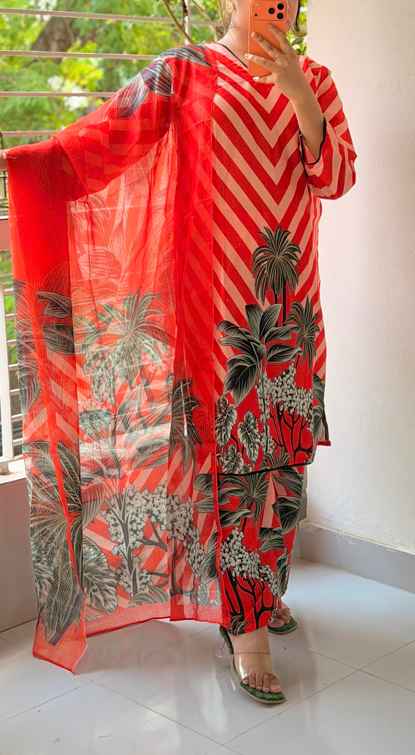 Digital Print Lace Work Ready-Made Three Piece - Image 9
