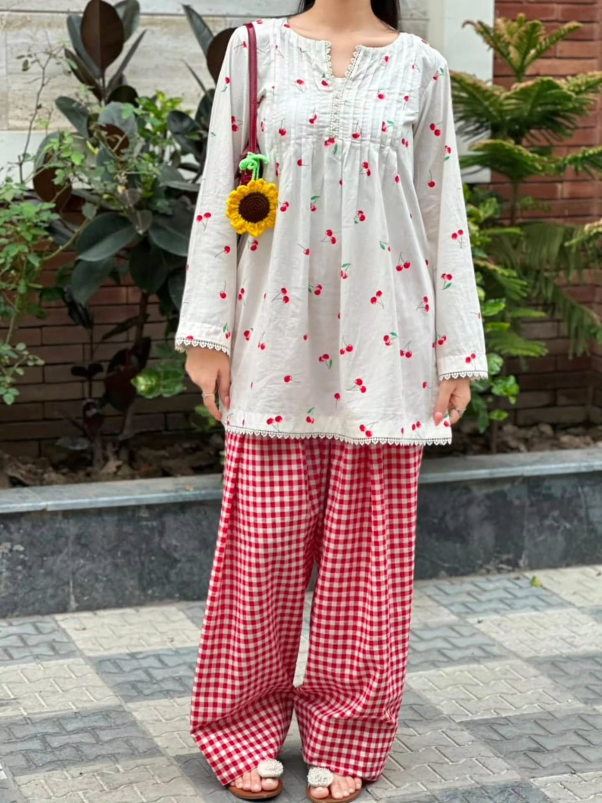 Premium Cotton Cherry Two Piece - Image 4