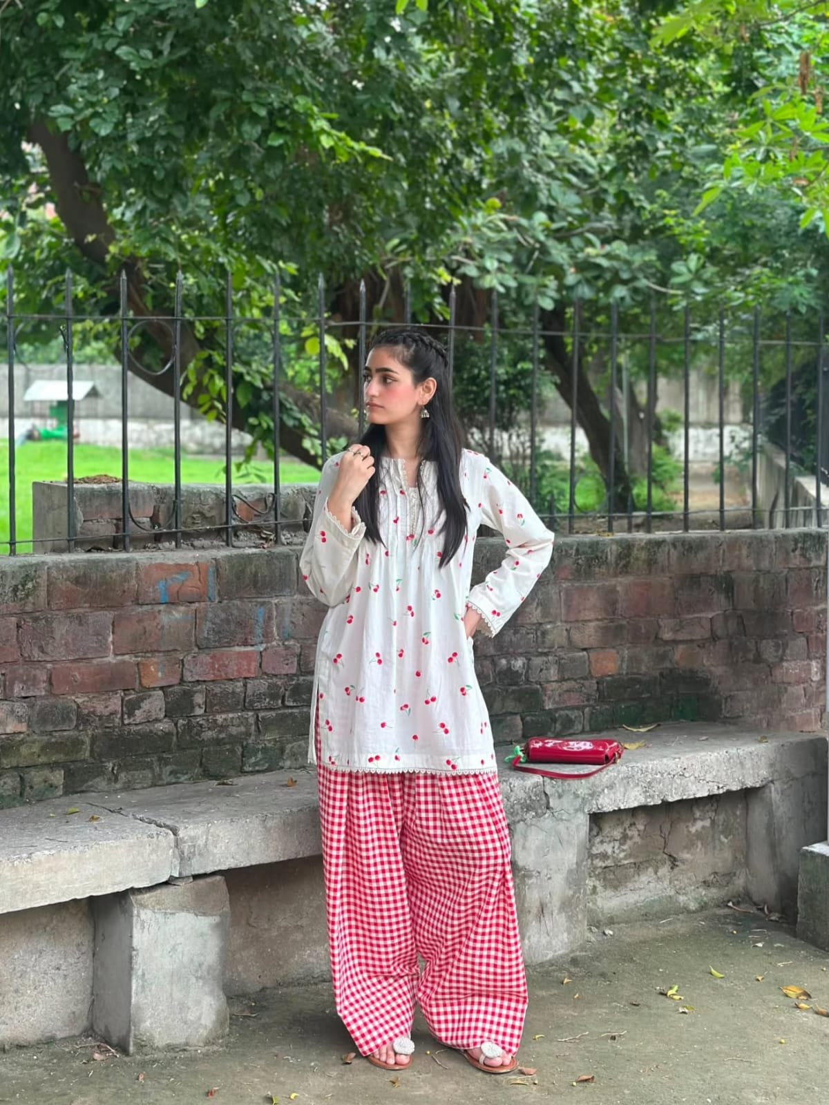 Premium Cotton Cherry Two Piece - Image 3